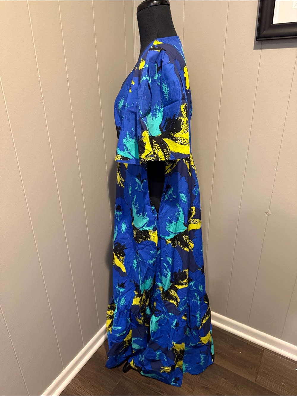 E Christopher John Rogers Target Women’s Abstract Floral Puff-Sleeve Maxi Dress - Picture 4 of 7